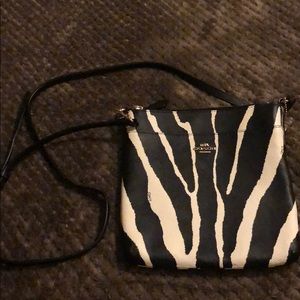 Super cute real Coach  crossbody zebra print.